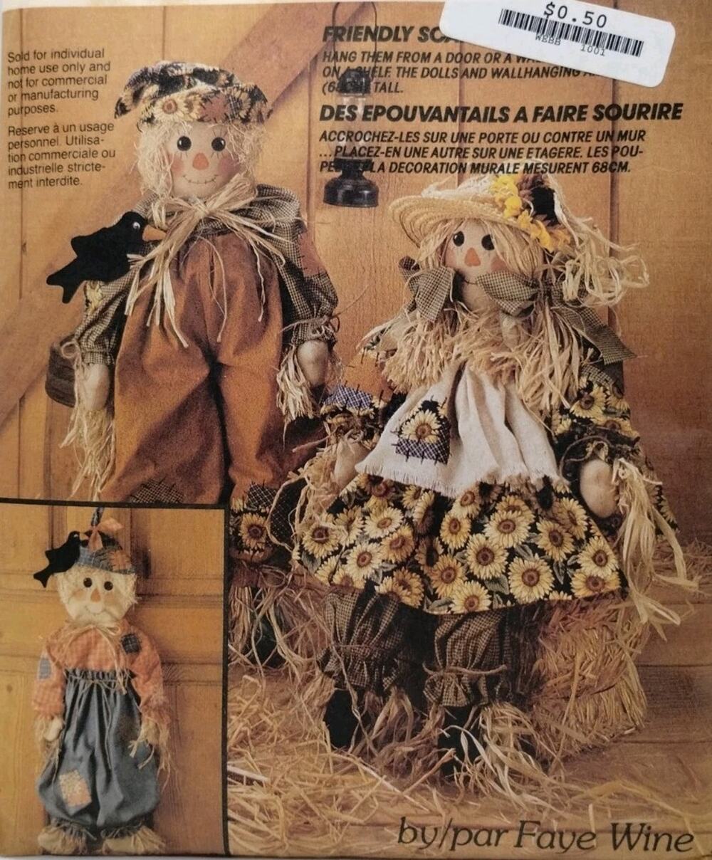 McCall's Crafts Doll Pattern - FRIENDLY SCARECROWS - #6665 - UNCUT
